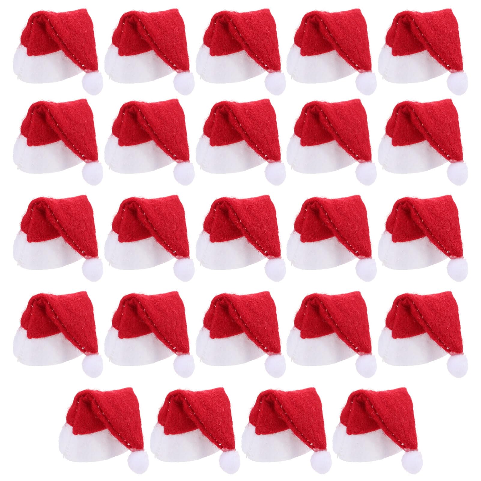 CLISPEED 24Pcs Mini Christmas Lollipop Hats - Small Candy Santa Claus Caps Party Decoration Accessories for Festive Holiday Treats
