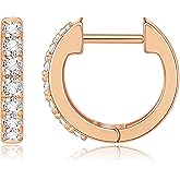 Gacimy Gold Huggie Earrings for Women 14K Real Gold Plated, Small Cubic Zirconia Cartilage Hoop Earrings Cuffs for Women