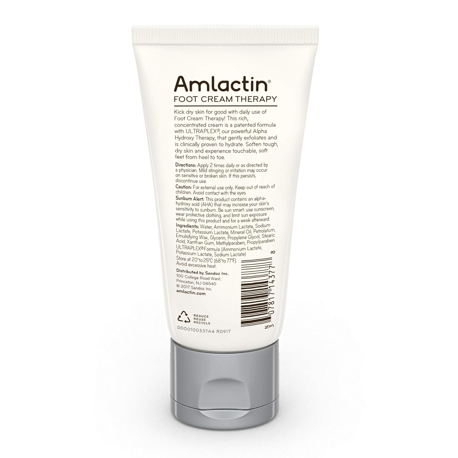 AmLactin Foot Repair Foot Cream Therapy, 3 Ounce Tube, AHA Cream : Beauty