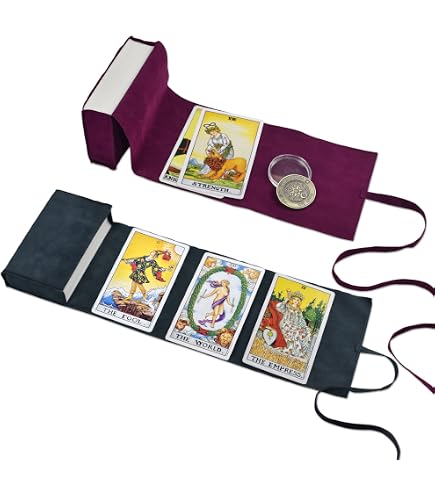 Oracle Sac à cartes – Sacs en tissu avec cordons de serrage, sac de tarot, sac à dés, sac à cartes, pochette à bijoux avec motif animal, 13 x 18 cm