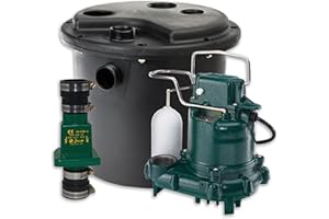 Zoeller 105-001 Automatic Drain Pump System - With 3/10HP Submersible Sump Pump M53 - Utility Pump Ideal for Basements, Wet Bars, Utility Sinks, Dishwashers & Ice Machines - 115V