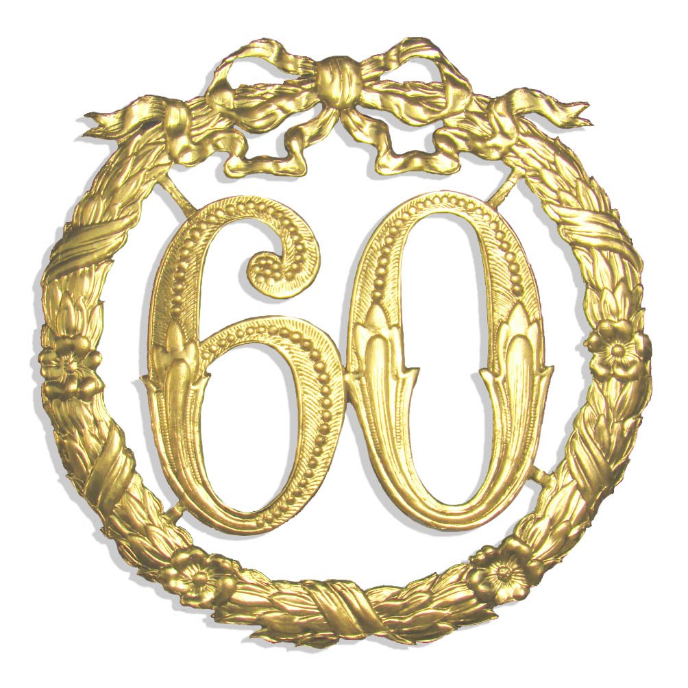 Kunze Dresden Party Anniversary Jubilee Number 60, 9-1/2-Inch, Gold