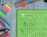 ANSIO Craft Cutting Mat Self Healing A5 Double Sided 8x7 inch Sky Blue/Lime view 6