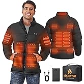 San Moolias Heated Coat for Men with 12 Heating Zones and 7.4V 16000mAh Battery Pack