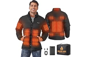 san moolias Heated Vest for Men with 7.4V 16000mAh Battery Pack, Heated Jackets for Men 12 Heating Zones, Heated Coat for Men