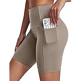 kakola Women's High Waisted Biker Shorts with Pockets Tummy Control Short Leggings for Yoga Workout Gym Running