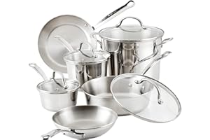 Farberware Millennium Stainless Steel Cookware Pots and Pans Set, 10 Piece