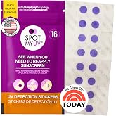 SpotMyUV Sunscreen Stickers, UV Detection SPF Indicator Dots, 16 Count | Patented Dermatrue SPF Sensing Technology Shows When to Reapply Sunscreen, Helping Prevent Sunburn