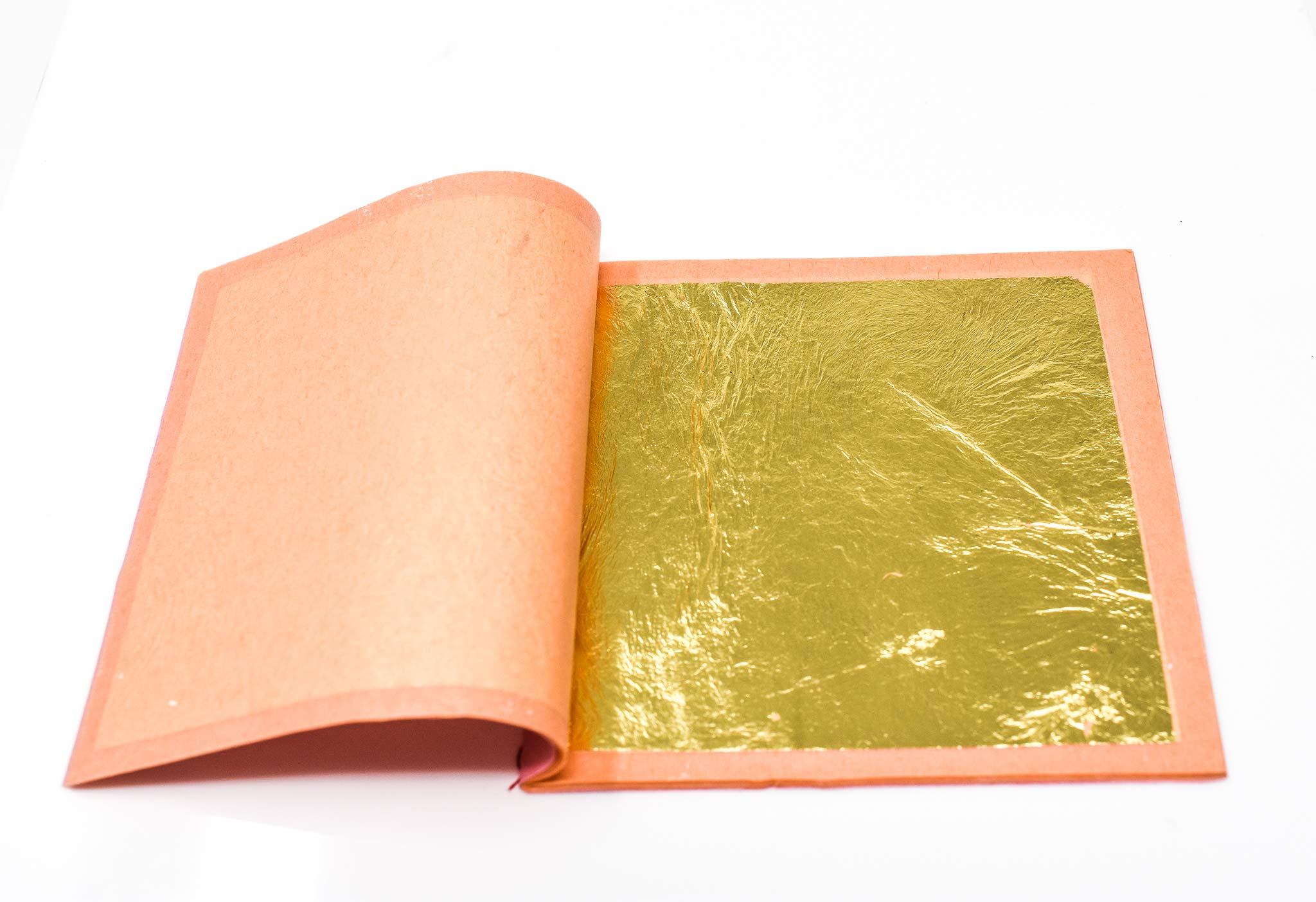 Slofoodgroup - 24 Karat Edible Gold Leaf Loose Sheets - 5 Sheets Gold Leaf Per Book - Gold Leaf Sheet Size 3.15in x 3.15in Loose Leaf Sheets - Edible Decoration, Crafting, Art and More