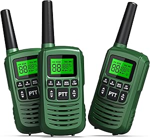 GOCOM FRS Walkie Talkies for Teen & Adults IPX4 Waterproof Long Range Two Way Radios 22 Channel VOX Hands-Free LED Flashlight Tow Way Walkie Talkie 3Pack (G2-3Pack)