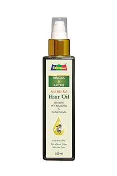 SebonCare Onion Hair Oil with Advanced Anti Hair Fall formula made by Kalonji, Hibiscus, Sesame oil, castor oil, Almond oil, Amla, Kapoor kachli, Bhangro, Nagarmoth, Nagod - Mineral Oil Free (200 ml)