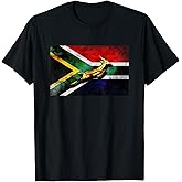 Springbok Bokke South African Flag Vintage Rugby T-Shirt