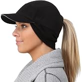TrailHeads Women's Trailblazer Fleece Ponytail Winter Hat for Cold Weather | Reflective Design,Breathable fleece, Moisture Wicking, Dropdown Ear Warmer &amp; Designed for Aerobic Activities