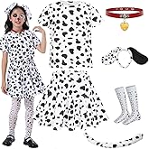 Z-Shop Halloween Dalmatian Costumes Kids, Girls Shirt Tutu Outfit Ears Headband Socks Accessories for 101st Day Of School