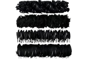 MWOOT 400 Pieces Black Craft Goose Feathers for Dream Catchers DIY Halloween Costume Handmade Earring Wedding Party Decoration Home Activities Easter Natural Feather 7-15 cm
