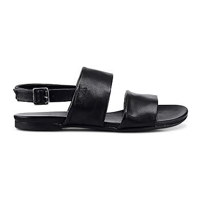 Cox Damen Riemchen-Sandale aus Leder, Sandaletten in Schwarz mit Leichter und Flexibler Laufsohle