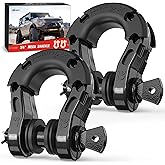Nilight 2 Pack 3/4" Mega D-Ring Shackle with 7/8" Screw Pin 68,000LBS Break Strength, Heavy Duty Off Road Recovery Shackle for Use with Tow Strap, Winch, Off-Road Jeep Truck Vehicle