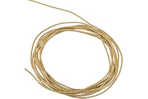 MECCANIXITY Twisted Cord Trim, 22 Yard 1.5mm 3-Ply Twine Braided Rope Shiny Thread String for Craft Gift Bag Curtain Christmas Decor, Deep Gold - 20m