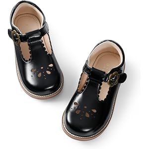 DREAM PAIRS Girls Mary Jane School Flat Dress Shoes | Wide toe Flexible anti-slip sole toddler ballet flats,Cushioned Anti-Sl