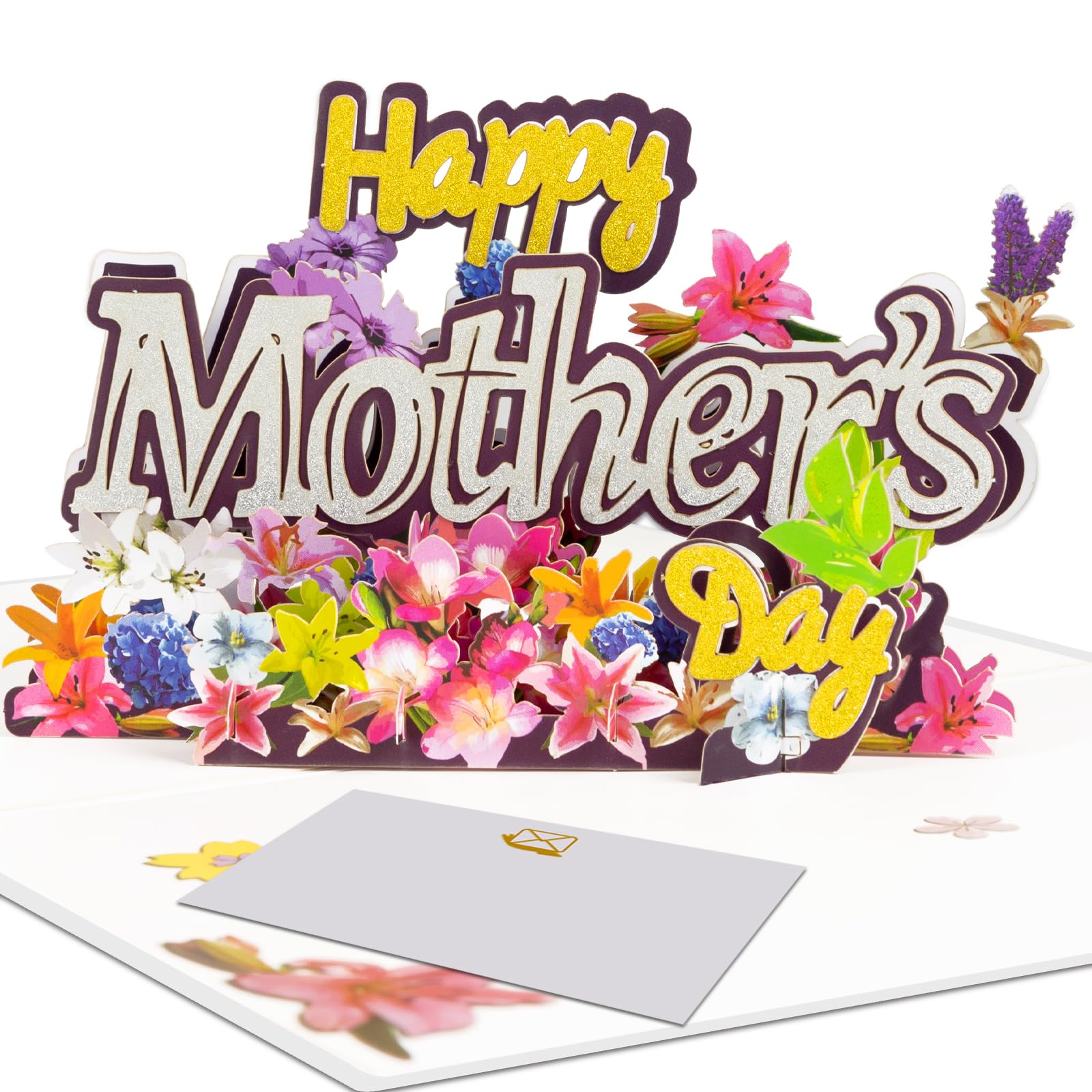 Magic Ants Lily Mother's Day Card - A Floral Symphony of Love- 3D Pop Up Card for Mother, Wife, or Anyone Special - 5" x 7" Cover with Envelope and Note Tag Included