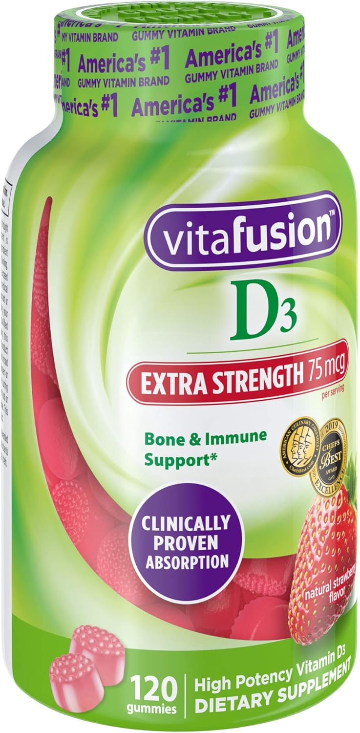 Vitafusion Extra Strength Vitamin D3 Gummies, 120 Count: Health & Personal Care