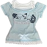 Kawaii Cutecore Harajuku Y2k 2000s Tops Summer Preppy Aesthetic Alt Goth Emo Short Sleeve Graphic Tees