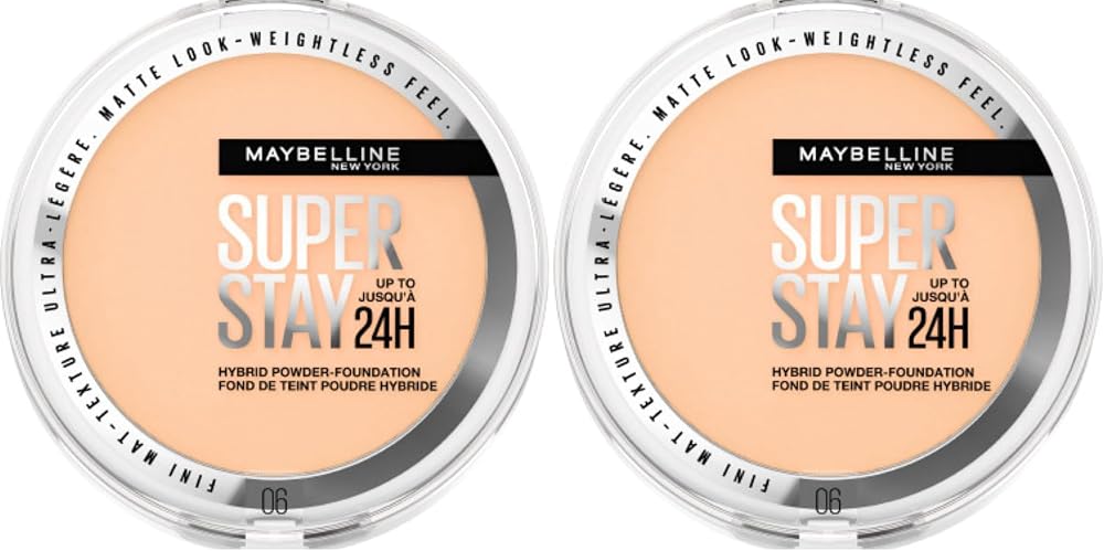 Maybelline SuperStay 24H Hybrid Powder Foundation 06 Pack of 2 Medium to Full