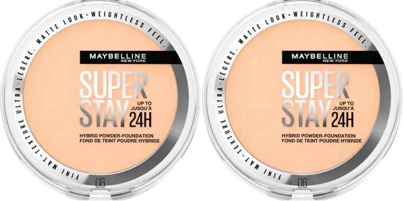 Maybelline SuperStay 24H Hybrid Powder Foundation 06 Pack of 2 Medium to Full
