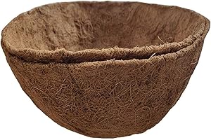 FDGARDEN 2PCS Round Replacement Coco Liner for Hanging Basket, 12 inch Coconut Fiber Plant Basket Liner for Garden Planter Flower Pot (12 inch Round)