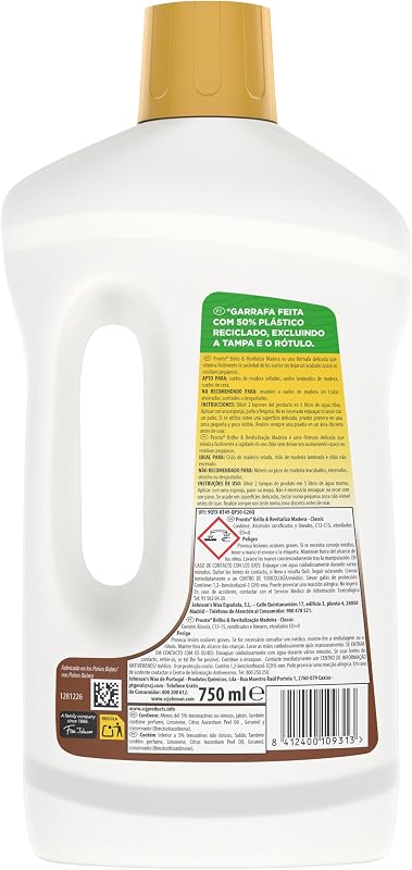 Limpiador Jabonoso, para Suelos Y Muebles de Madera, 750ml