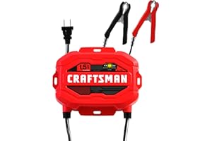 CRAFTSMAN 1.5A Car Battery Charger and Maintainer, 3-in-1 Solution, for 6V/12V Power Sport, Automotive, and Marine Batteries, CMXCESM259