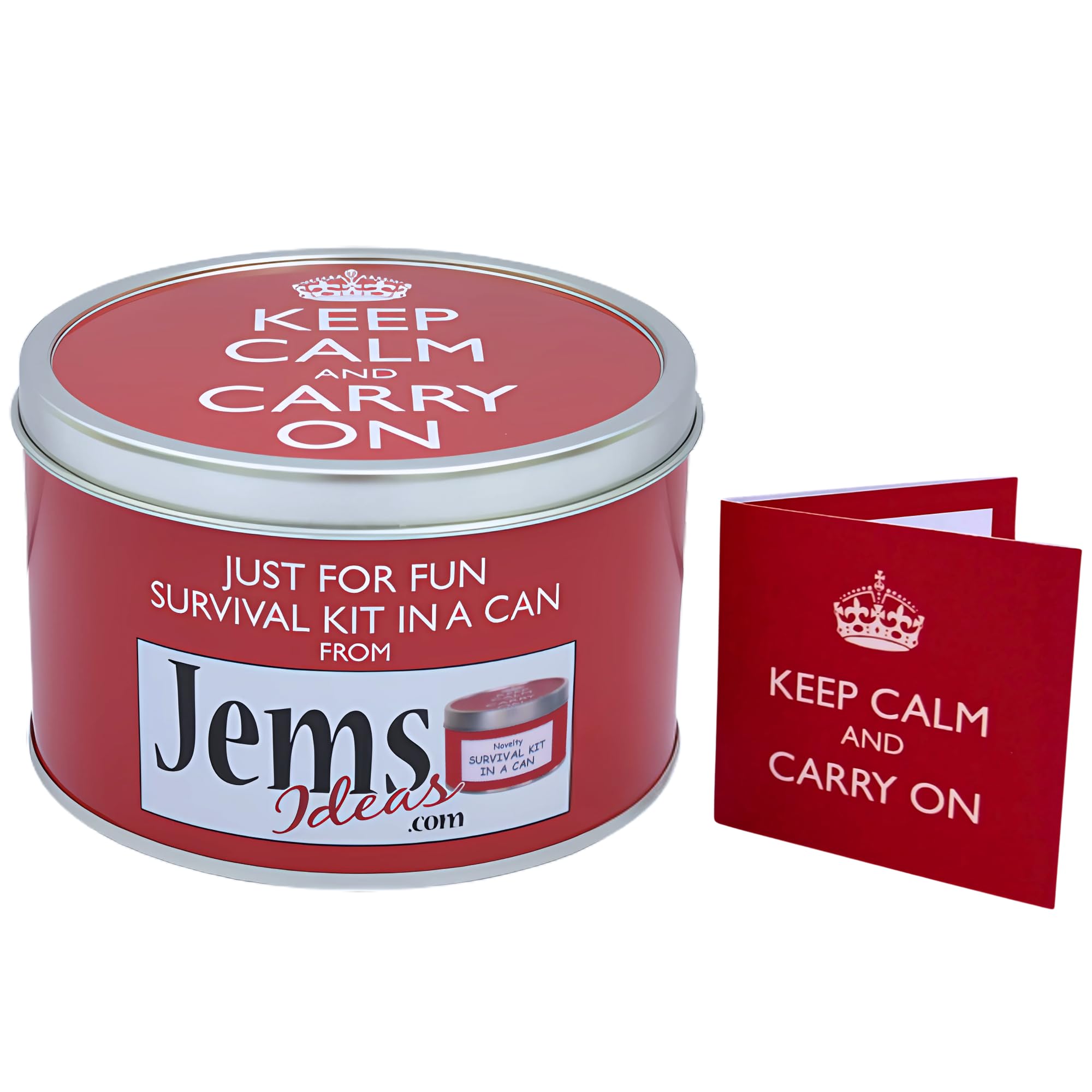 Keep Calm & Carry On Survival Kit In A Can. Humorous Funny Unique Birthday, Retirement, Christmas, New Year Novelty Present & Card Gift Set For A Teacher Mum Mate Son Daughter Parent Grandad