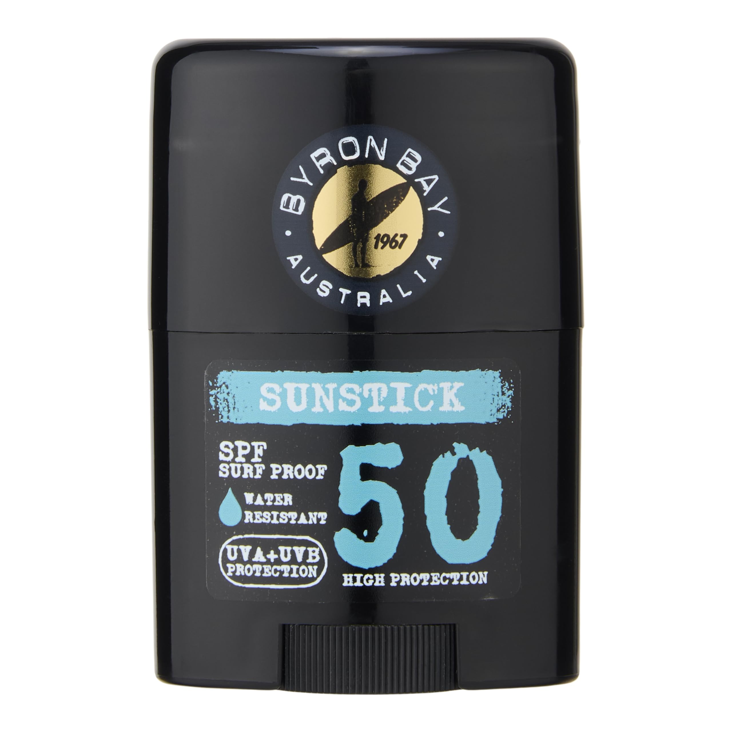 Byron Bay Australia Sun Cream Face Stick SPF 50 - High-Performance Sunscreen, UVA & UVB Protection, Water-Resistant & Surf-Proof with Shea Butter 100% Vegan, Reef-Safe, Coconut Scent - 25g
