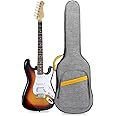 LETSROCK 38 40 41 Inch Electric Guitar Bag, Electric Guitar Case Gig Bag with 0.4 Inch Waterproof Thick Padding Premium Dual Adjustable Shoulder Strap Pocket & Neck Strap Gray