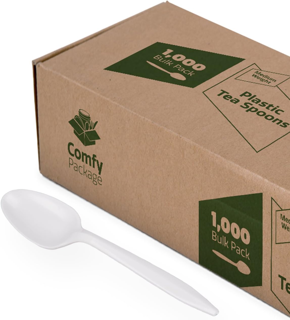 [1000 Pack] Plastic Tea Spoons Lightweight - White: Kitchen & Dining