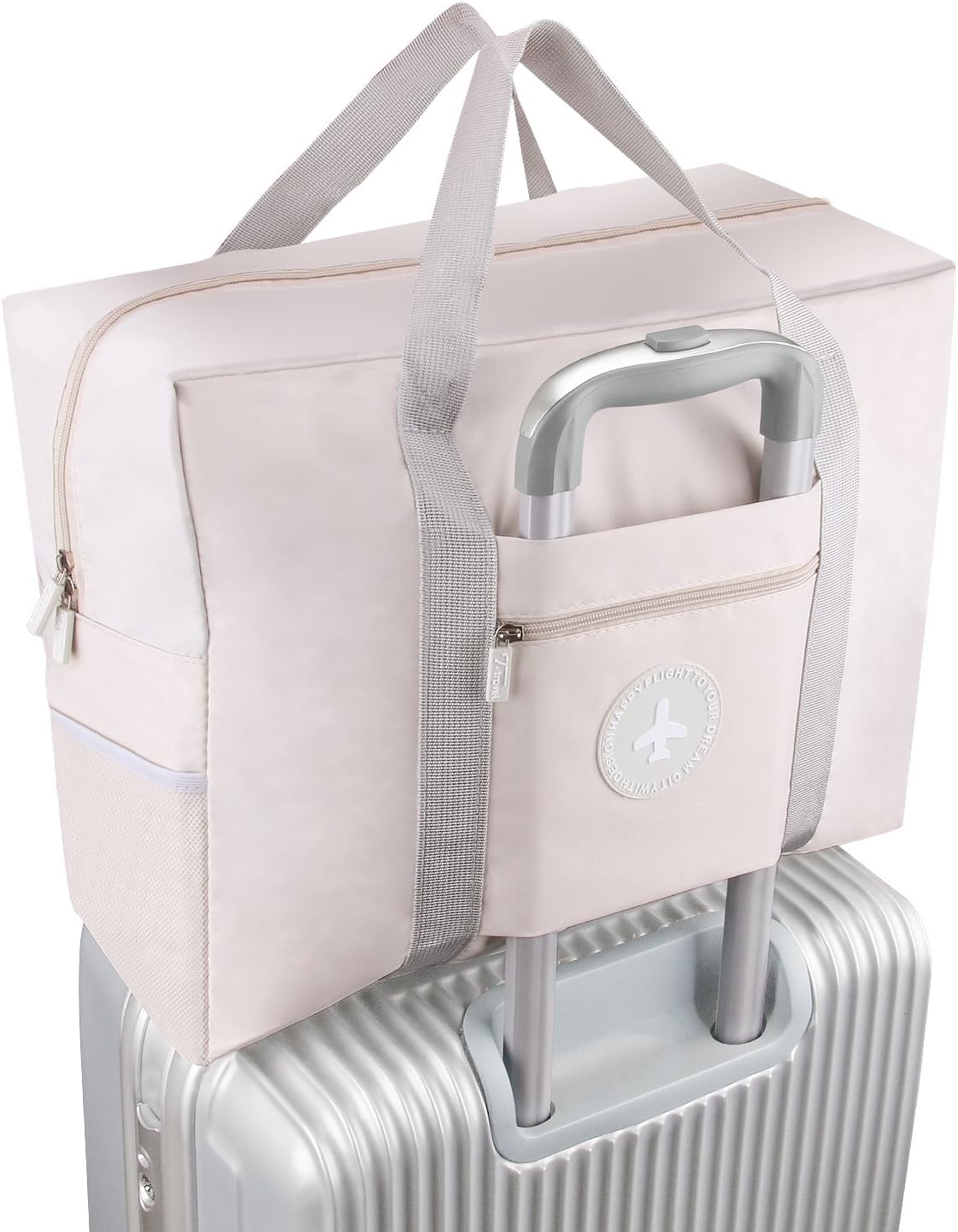 Foldable Travel Bag Waterproof Travel Tote Bag Foldable Bag Fully Lined with Gray Fabric (UPGRADE)