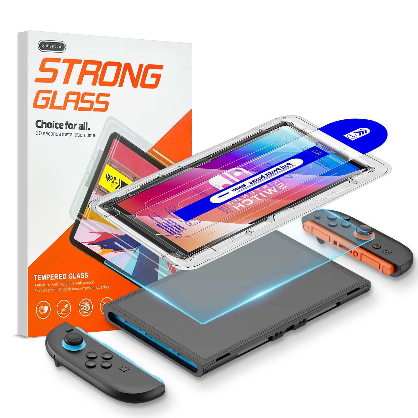 Photo 1 of BRIBAT Switch 2 Screen Protector Designed for Nintendo Switch 2 2025 with Auto Alignment Kit, Switch-2 Tempered Glass[9H Hardness], 30s Installation, Anti-Scratch, Touch Sensitive, Ultra-Clear, 1 Pack