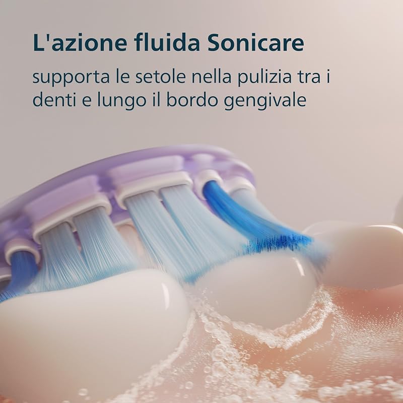Sonicare 7100, spazzolino elettrico sonico con app, 4 modalità di spazzolamento, 3 livelli di intensità, EasyStart, SmarTimer, blu navy, modello HX7423/01 [Nuova tecnologia]