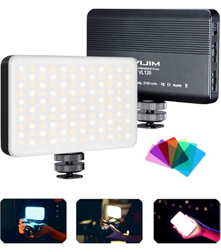 Andoer Ledvideolamp met 3100 mAh batterij, mini-camera-licht, dimbaar