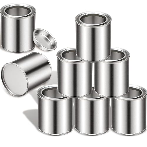 Hotop 8 Pack Empty Metal Paint Cans with Lids Paint Storage Containers ...
