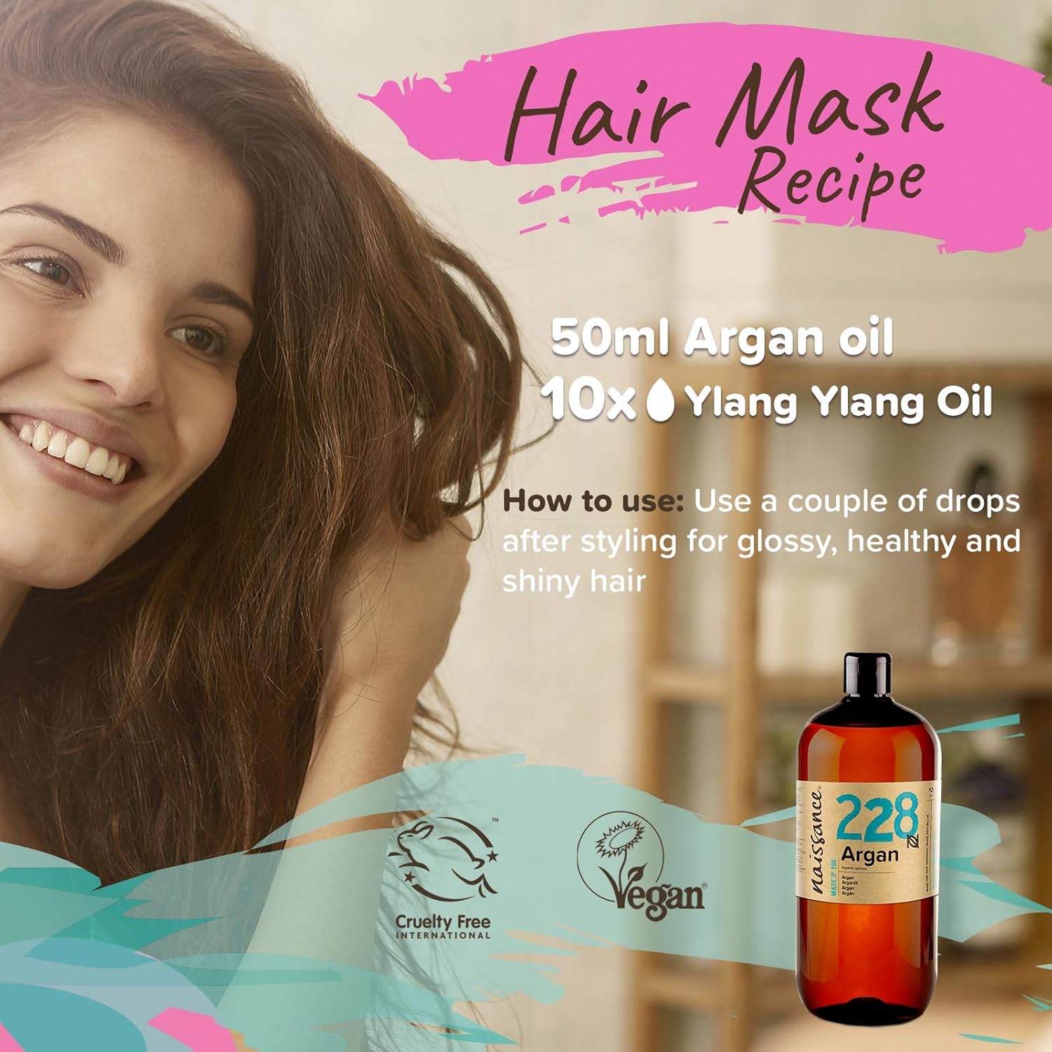 Naissance Argan Oil (no. 228) 900ml, Natural Growth Hair Mask, Anti-Ageing, Antioxidant, Vegan, Growth, Hexane Free, No GMO - Image 4