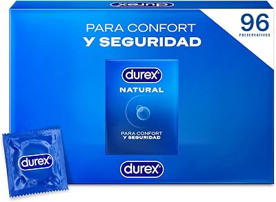 Pacote de preservativos naturais durex, para conforto e segurança, 96 preservativos