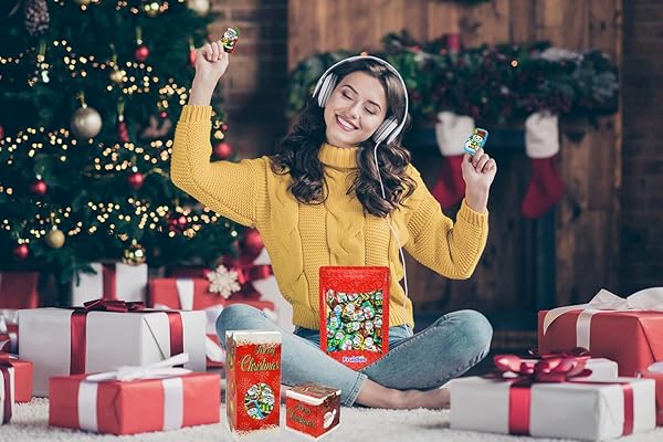 FRUIDLES CHRISTMAS SANTA HELPERS, MILK CHOCOLATE PARTY BAG FILLERS, INDIVIDUALLY WRAPPED FOILS, RESEALABLE BAG, DAIRY – BULK (5 POUNDS)