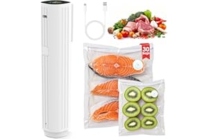 Natupo Vacuum Sealer,Food Saver Vacuum Sealer Machine,Ultimate Suction Power,Compact Design,Cordless Handheld Vacuum Sealer (Contains 30 Reusable Seal Bags)