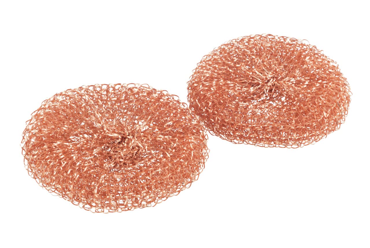 WENKO Cobi Pads Set of 2 Copper Cleaning Sponge, Brown, 9 x 2,2 x 9 cm