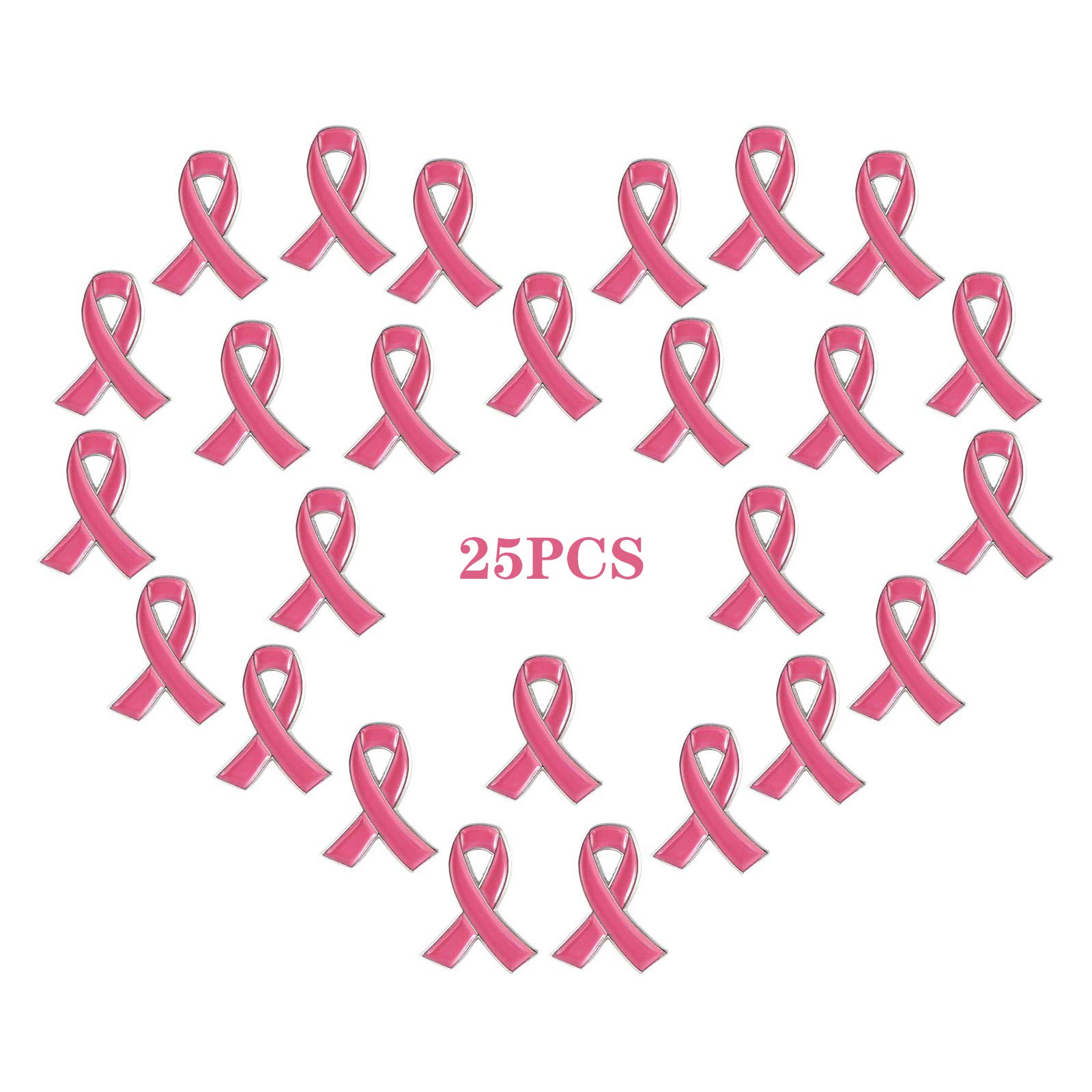 Cancer Gifts for Women, 25pcs Pink Ribbon Pin Enamel Jewelry Pin Faith Strength Hope Pins Breast Cancer Awareness Pink Lapel Pins for Charity Public and Social Event