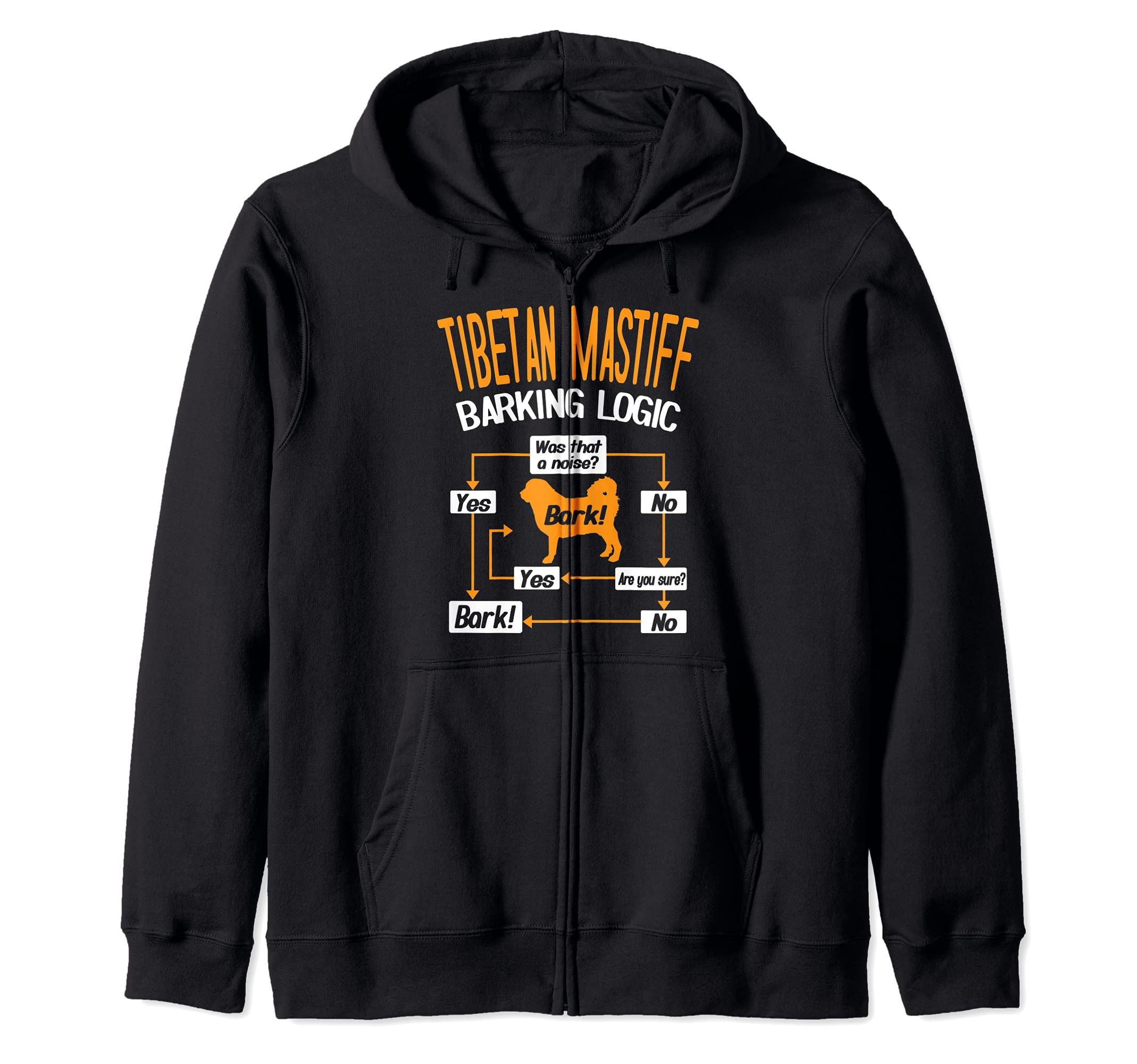 Tibetan Mastiff Barking Logic Dog Lover Zip Hoodie