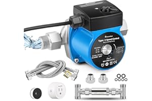 Moonshan Instant Hot Water Recirculating Pump with Stainless Steel Sensor Valve 20-inch PEX Supply Lines Water Circulator Pump with Smart Plug for Tank Water Heaters 3-Speed Control Extremely Quite