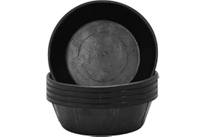 Sadnyy 5 Pcs 8 Quart Rubber Feeder Pan Utility Horse Feed Bucket Pig Bowl for Goats Dogs Cats Chicken Dust Bath Container Animal Feeding, 14.5 x 4.5 inches/ 37 x 11.5 cm