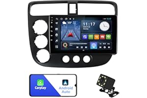 2+32G Android 12 Double Din Car Stereo for Honda Civic 2000-2005 with 9-Inch Touchscreen Radio Built-in Wireless Carplay/Andr
